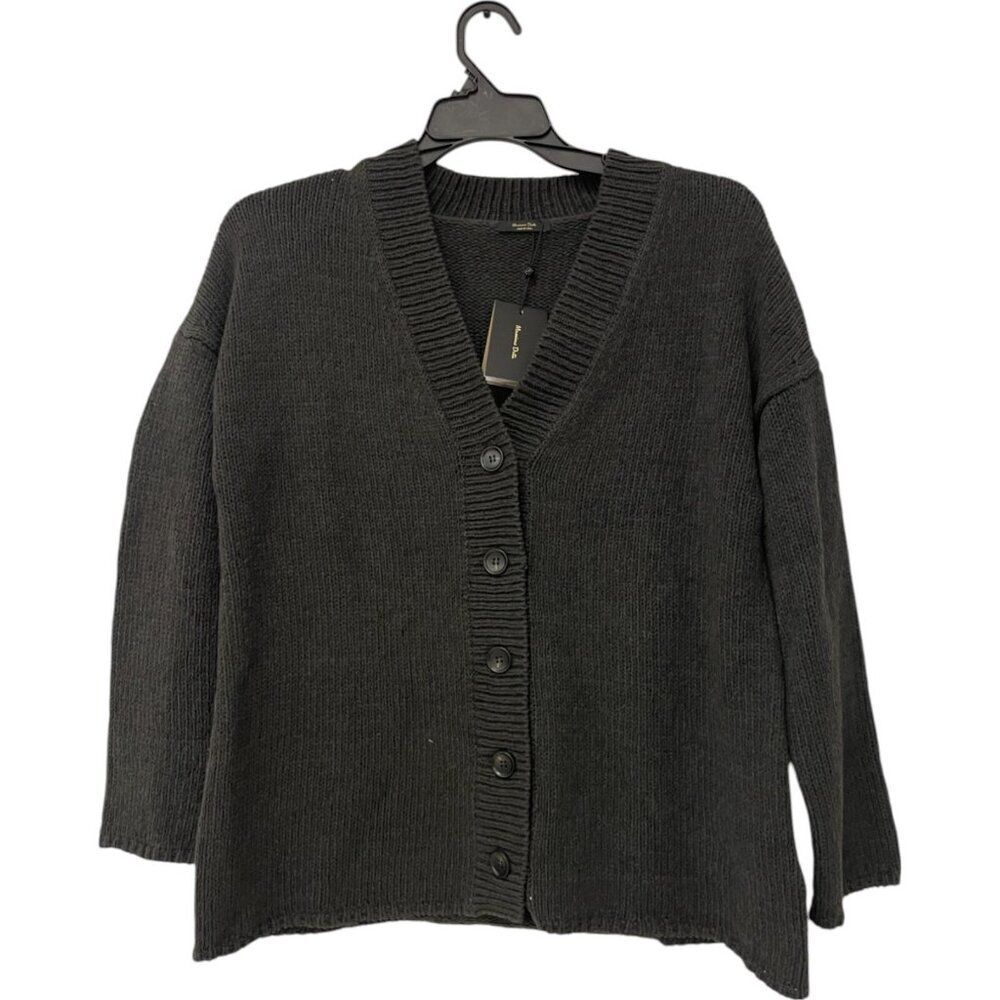 Massimo Dutti Womens Cardigan Knit Sweater M Medium Gray 5709/628 NWT